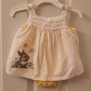 Disney Baby 3-6 month yellow and white Sun Dress